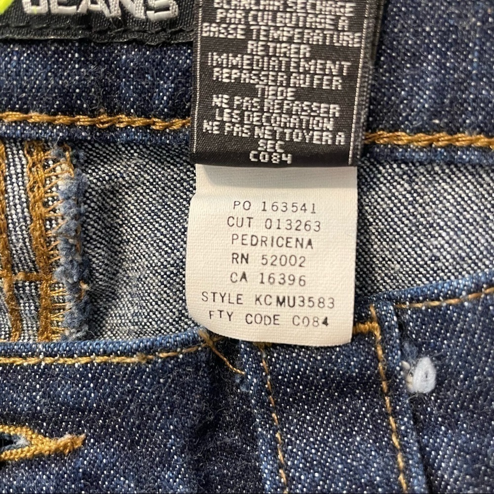 DKNY Vintage 80's look straight dark wash jeans with gold seams and no p… - Picture 6 of 10